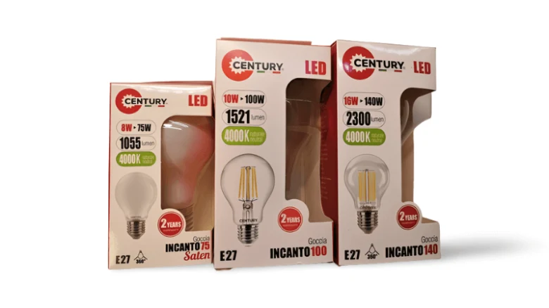 LED žárovky s výkonem a světelným tokem v balení