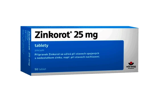 Balíček tablet s zinkem pro prevenci nedostatku.