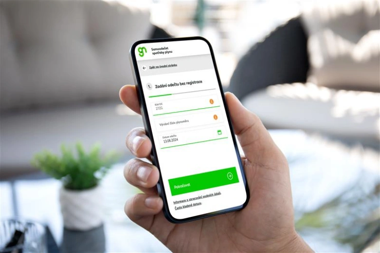 Mobilní aplikace pro zadání odečtu plynu bez registrace.