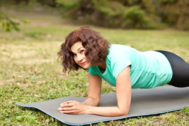 Woman doing plank exercise