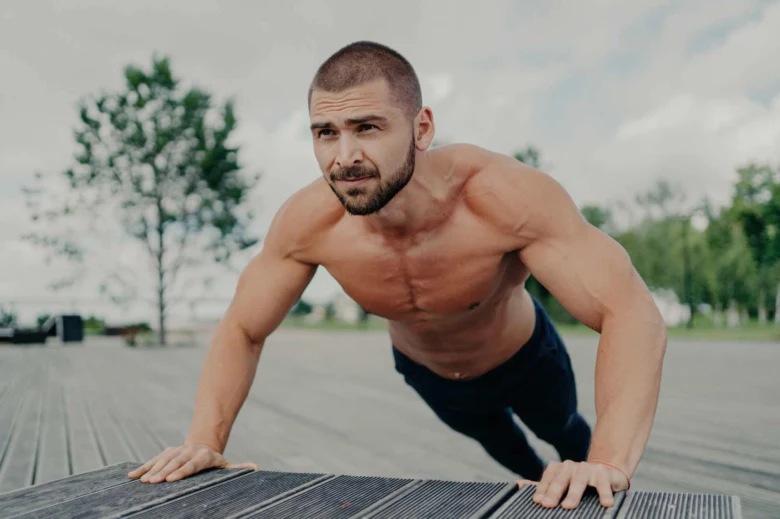 Man doing plank exercise