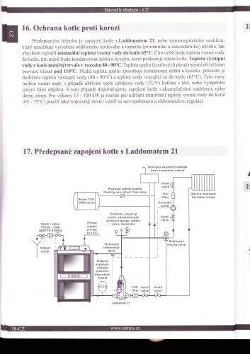 Schéma zapojení bojleru s regulátorem Laddomat