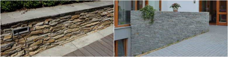 Kamenná zídka z betonu – dokončený vzhled venkovní zdi