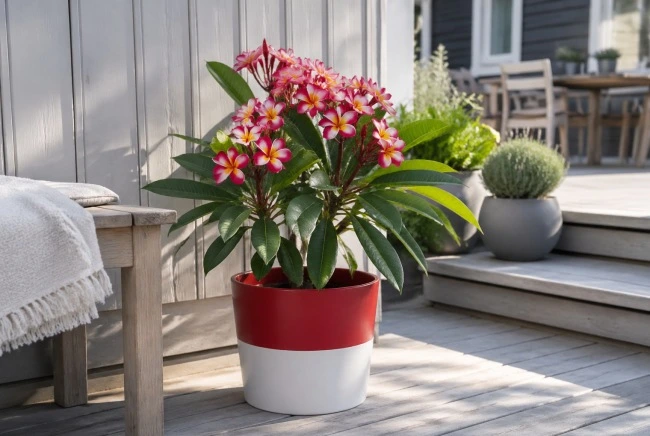 Plumeria plant in pot