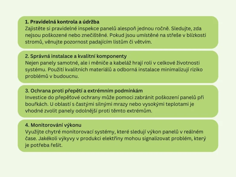 Tipy na prodloužení životnosti solárních panelů