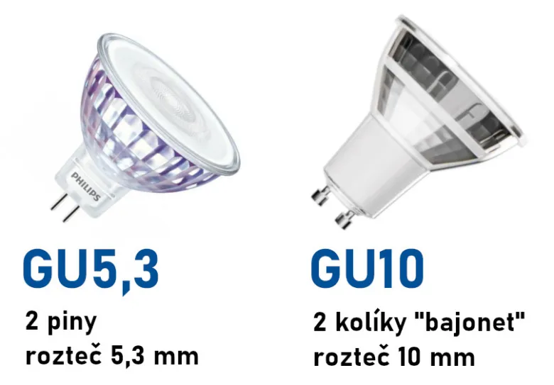 Porovnání typů závitových základů pro LED žárovky