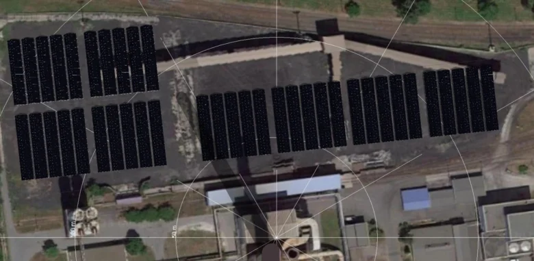 Fve solar panels on roof